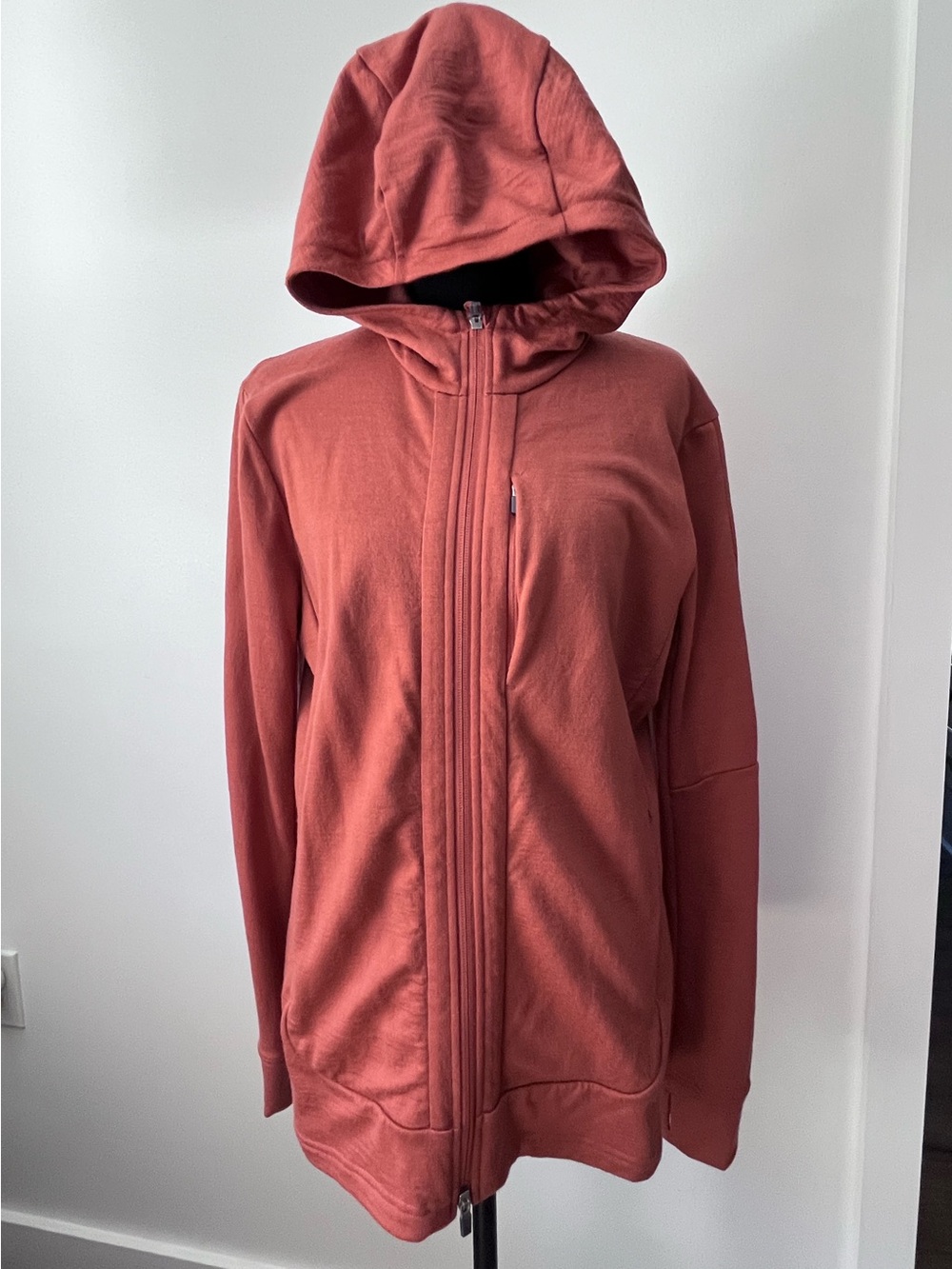 Icebreaker Women’s Wool Hooded Zip Jacket in Burnt Coral